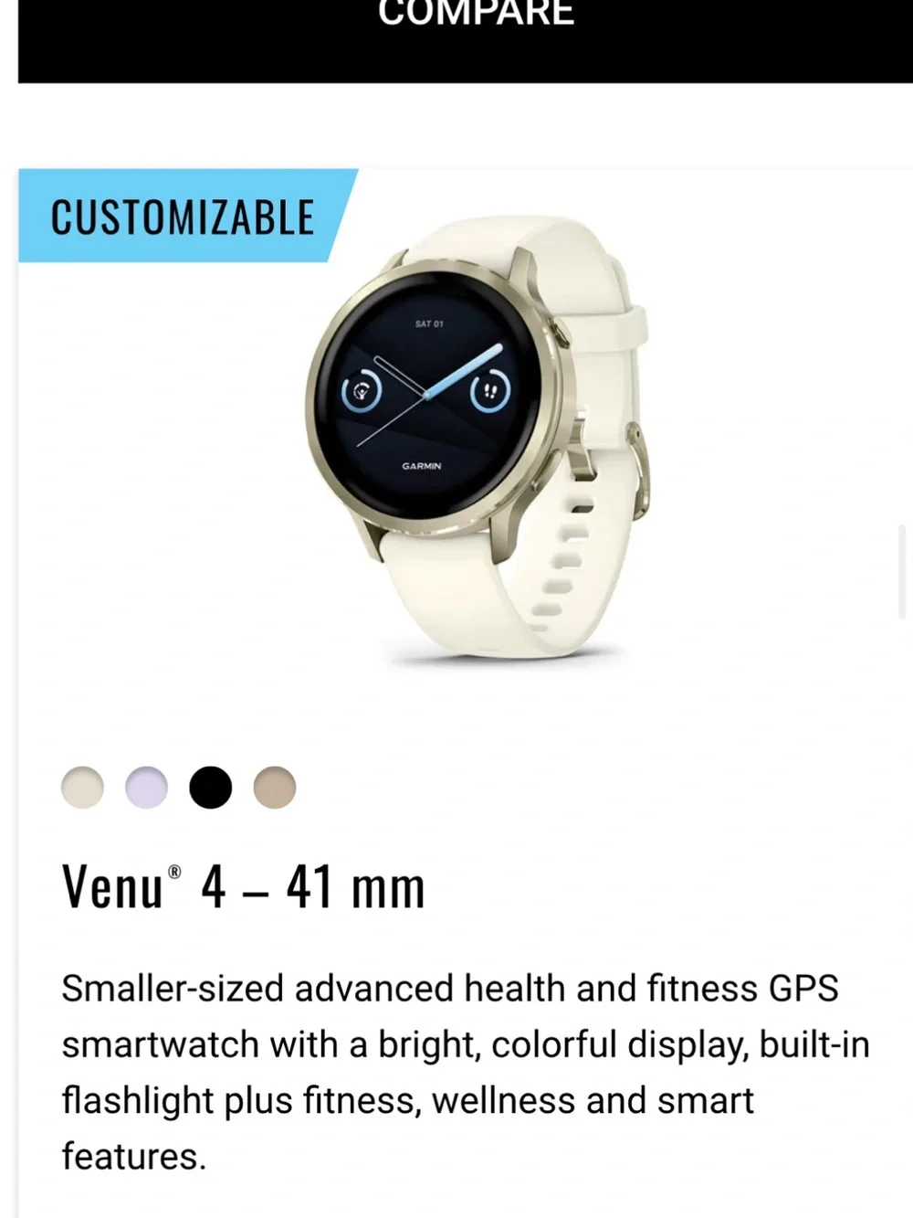 garmin Venu 3 Smartwatch — grey/Gold